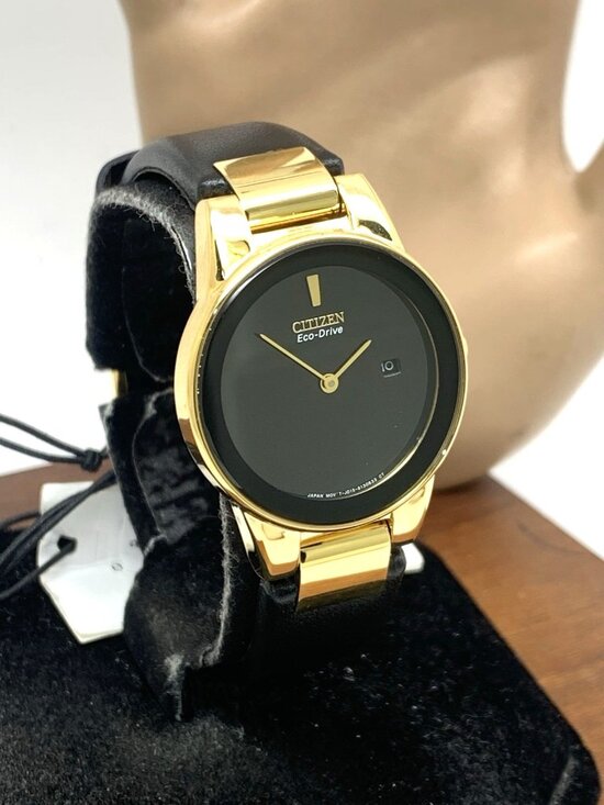 Citizen Women\'s Watch Eco-Drive Axiom GA1052-04E Gold Tone Case Black Dial 30mm main image 6